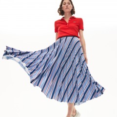 Женская плиссированная юбка Lacoste в полоску