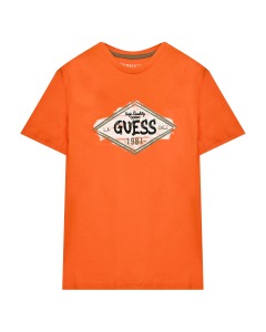 Футболка с лого, оранжевая Guess