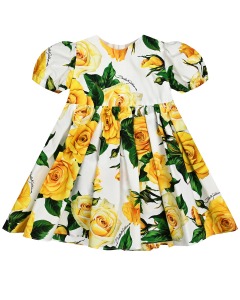 Платье с принтом "желтые розы" Dolce&Gabbana