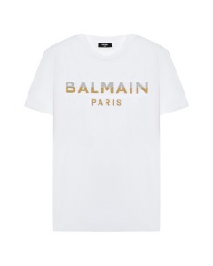 Футболка с лого, белая Balmain