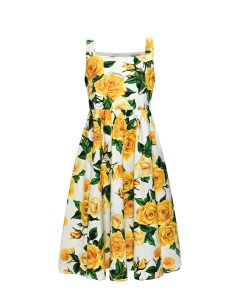 Платье со сплошным принтом "желтые розы" Dolce&Gabbana