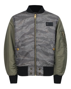 Камуфляжная куртка-бомбер с рукавами цвета хаки Diesel