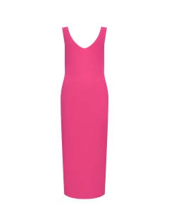 Трикотажное платье миди с V вырезом, розовое Pietro Brunelli
