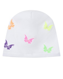 Белая шапка с принтом "бабочки" Catya
