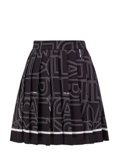 Плиссированная юбка-мини с контрастным принтом K/logo