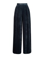 Широкие брюки-палаццо из бархатистой велюровой ткани