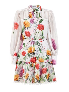 Платье-рубашка Begonia с кружевным декором и принтом